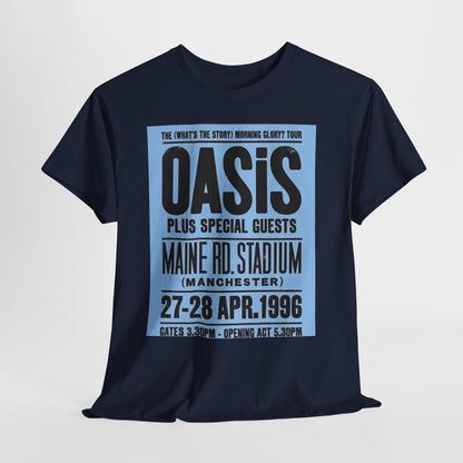 Oasis 1996 Maine Road Tour Poster T‑Shirt — Maine Rd. Stadium Concert Tee