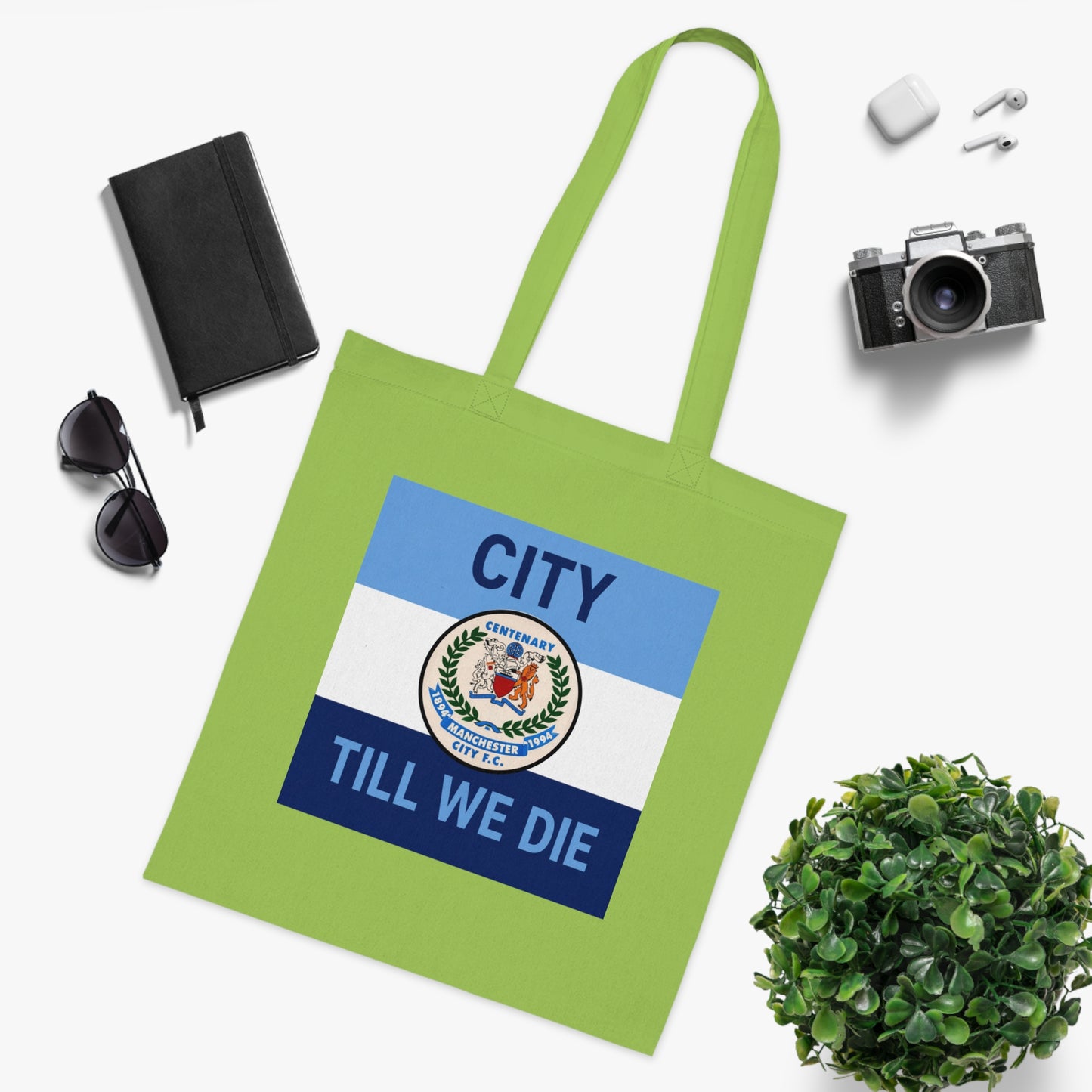 City Till We Die Cotton Tote - Football Fan Flag Tote Bag