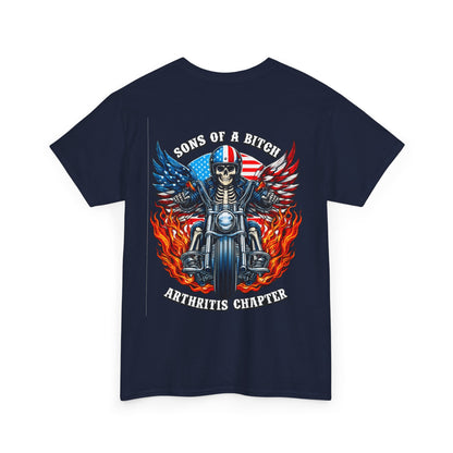 Motorcycle Skull Tee — "Sons of a B***h" Patriotic Biker Shirt