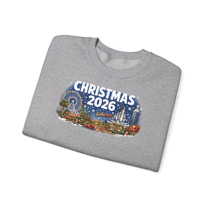 Christmas 2026 Holiday Sweatshirt – Festive Winter Cityscape Crewneck