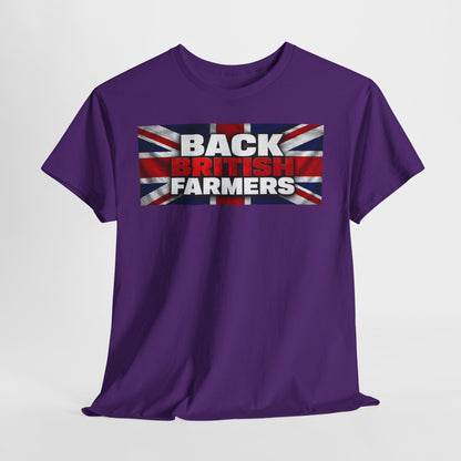 Back British Farmers T-Shirt — Union Jack Support Tee for UK Farmers