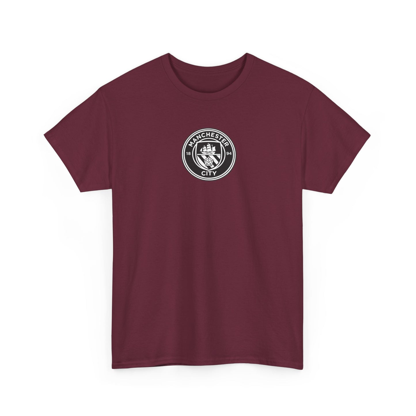 Man City Unofficial T-Shirt — Vintage Crest Logo Tee (Small Chest Emblem)