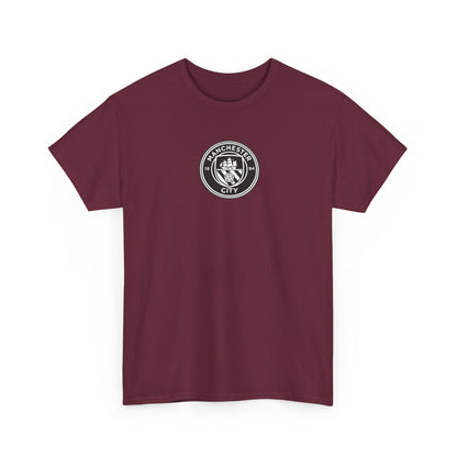 Man City Unofficial T-Shirt — Vintage Crest Logo Tee (Small Chest Emblem)