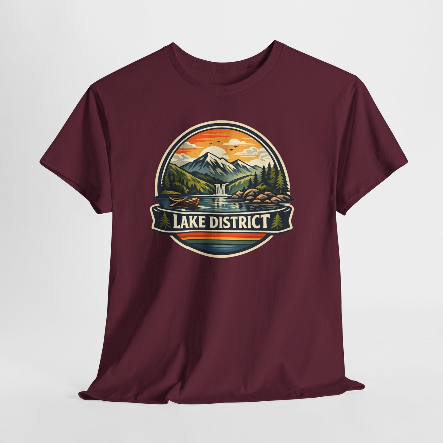 Lake District Graphic Tee — Scenic Mountain & Lake Camping Shirt