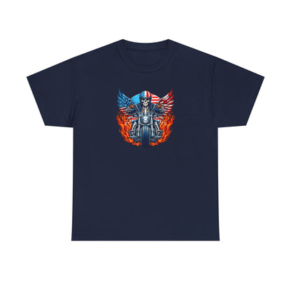 Motorcycle Skull Tee — "Sons of a B***h" Patriotic Biker Shirt