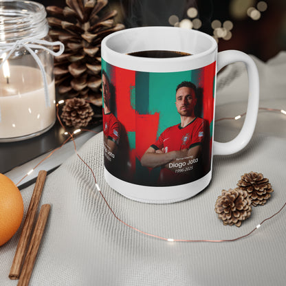 Diogo Jota Photo Memorial Mug — Personalized Tribute Ceramic Coffee Cup (11oz & 15oz)