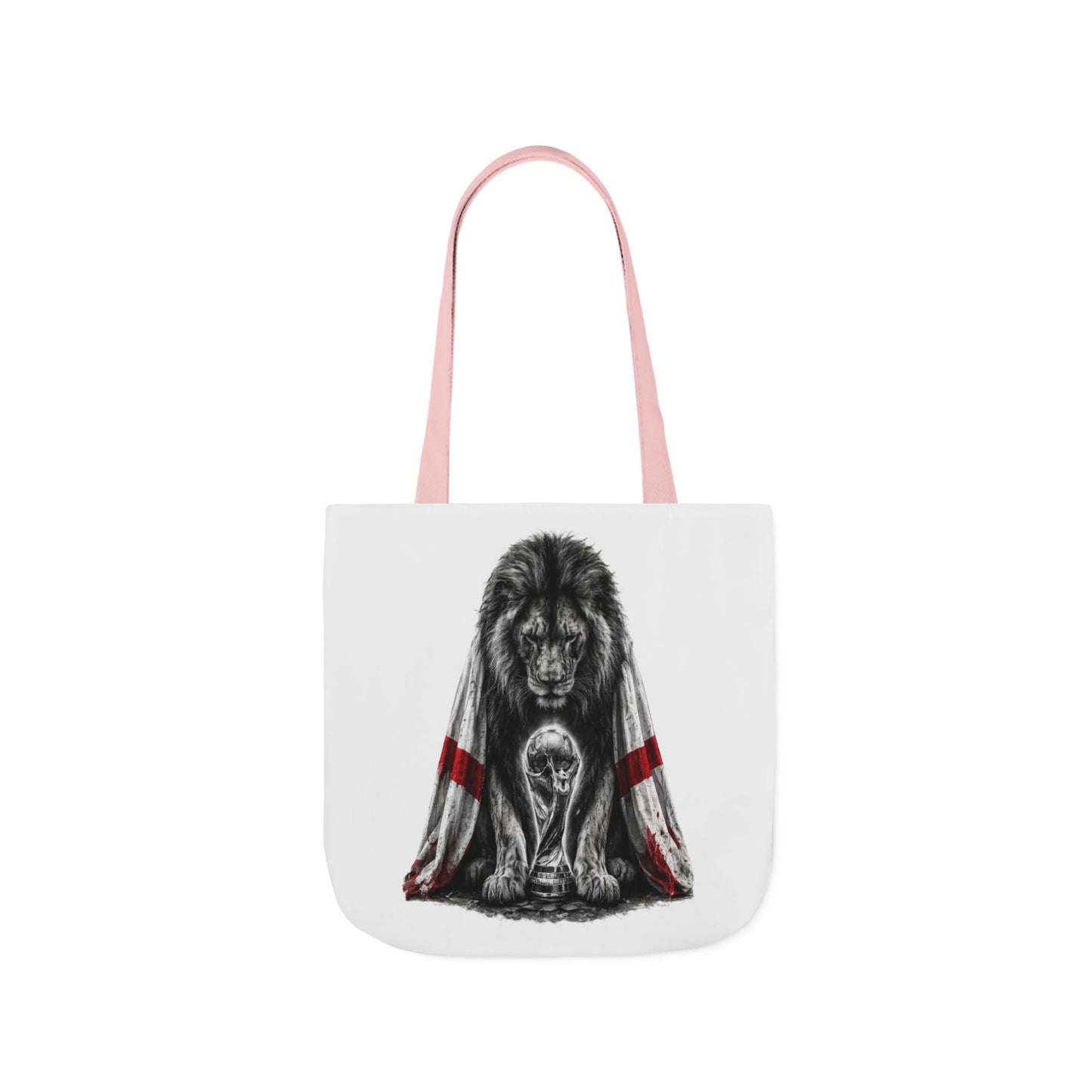 England Lion Guardian Canvas Tote — Protective Lion & Cub Illustration Tote Bag