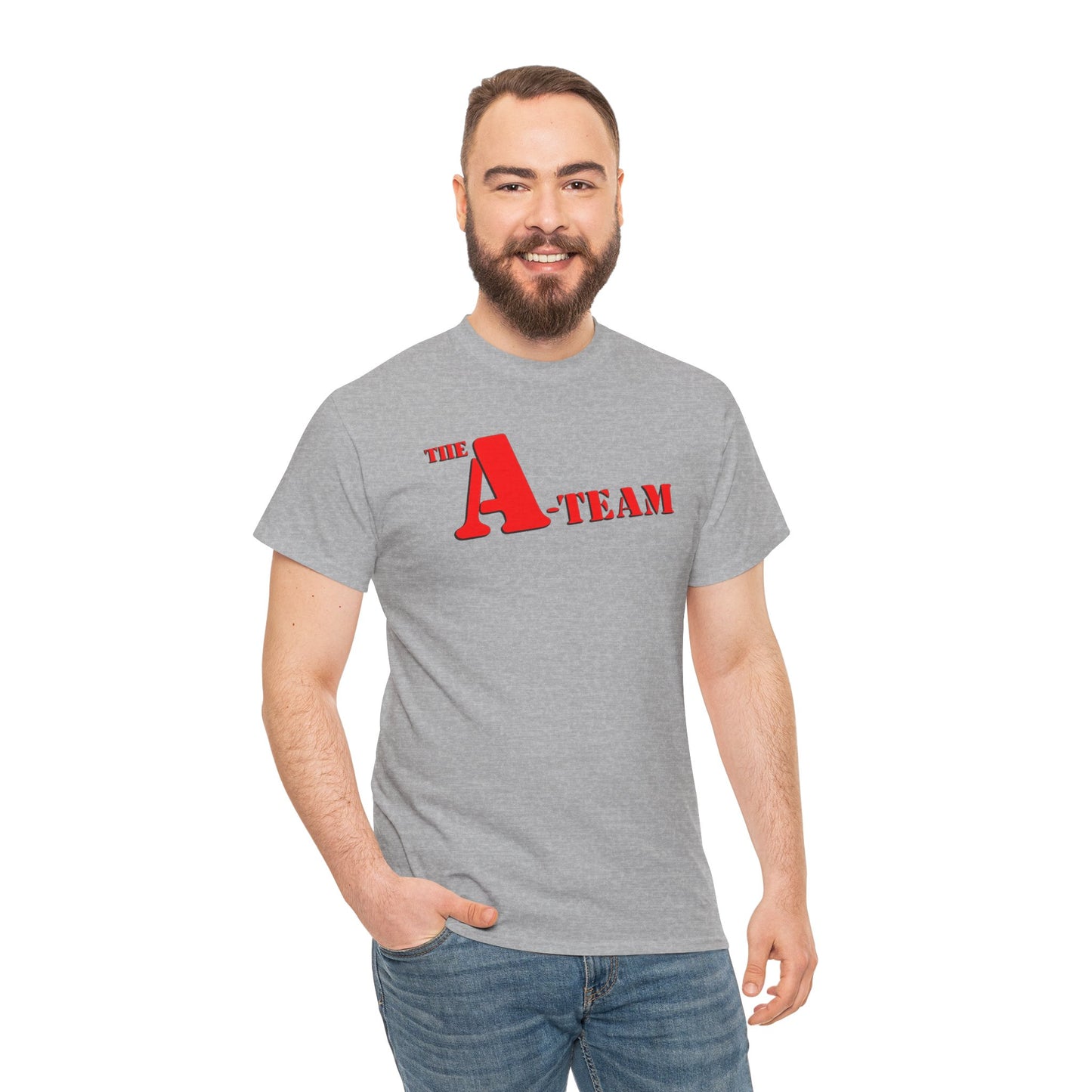 A-Team Graphic Tee — Retro Red Logo Vintage Crew T-Shirt