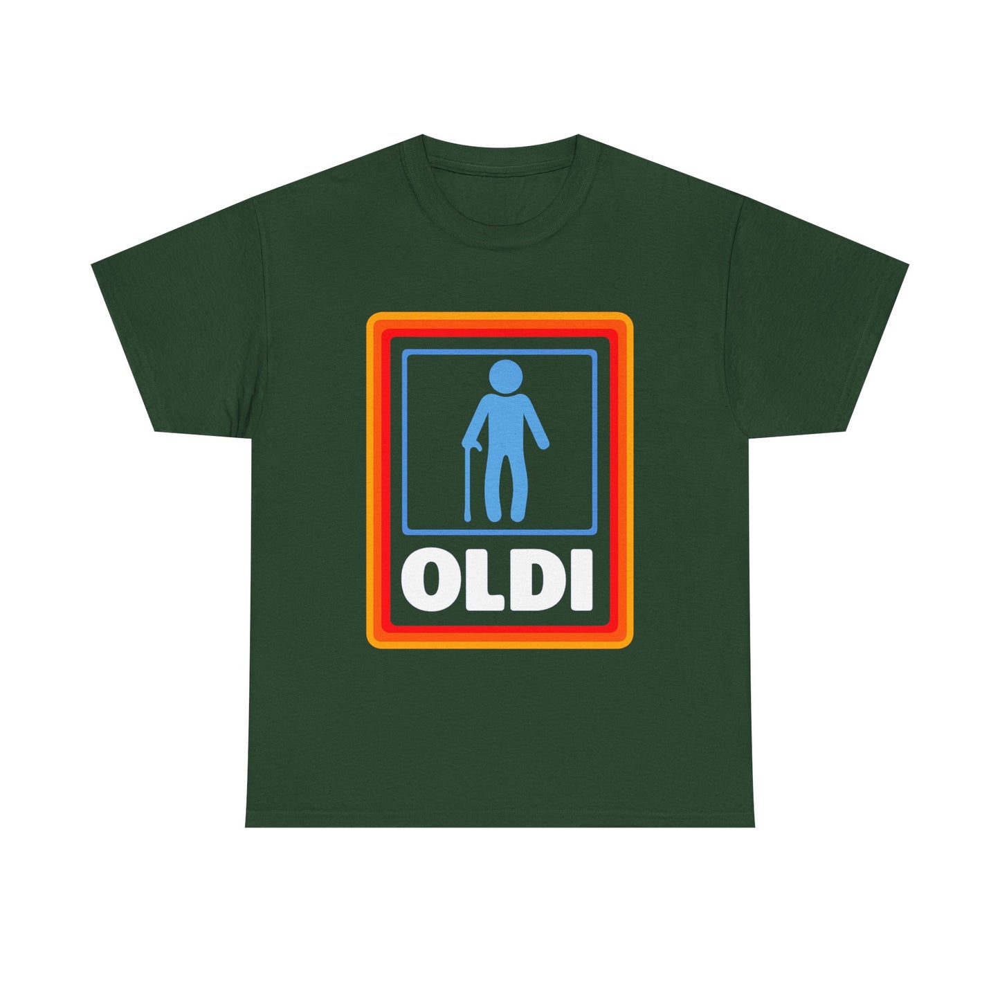 Oldi Retro Logo Tee — Funny Elderly Humour T-Shirt