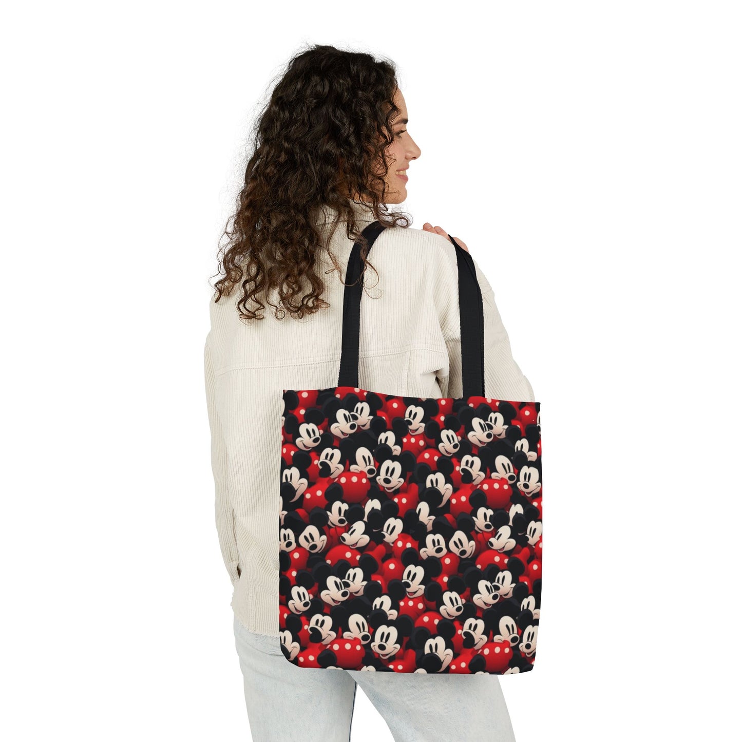 Mickey Mouse Canvas Tote — Retro Cartoon Character Allover Print