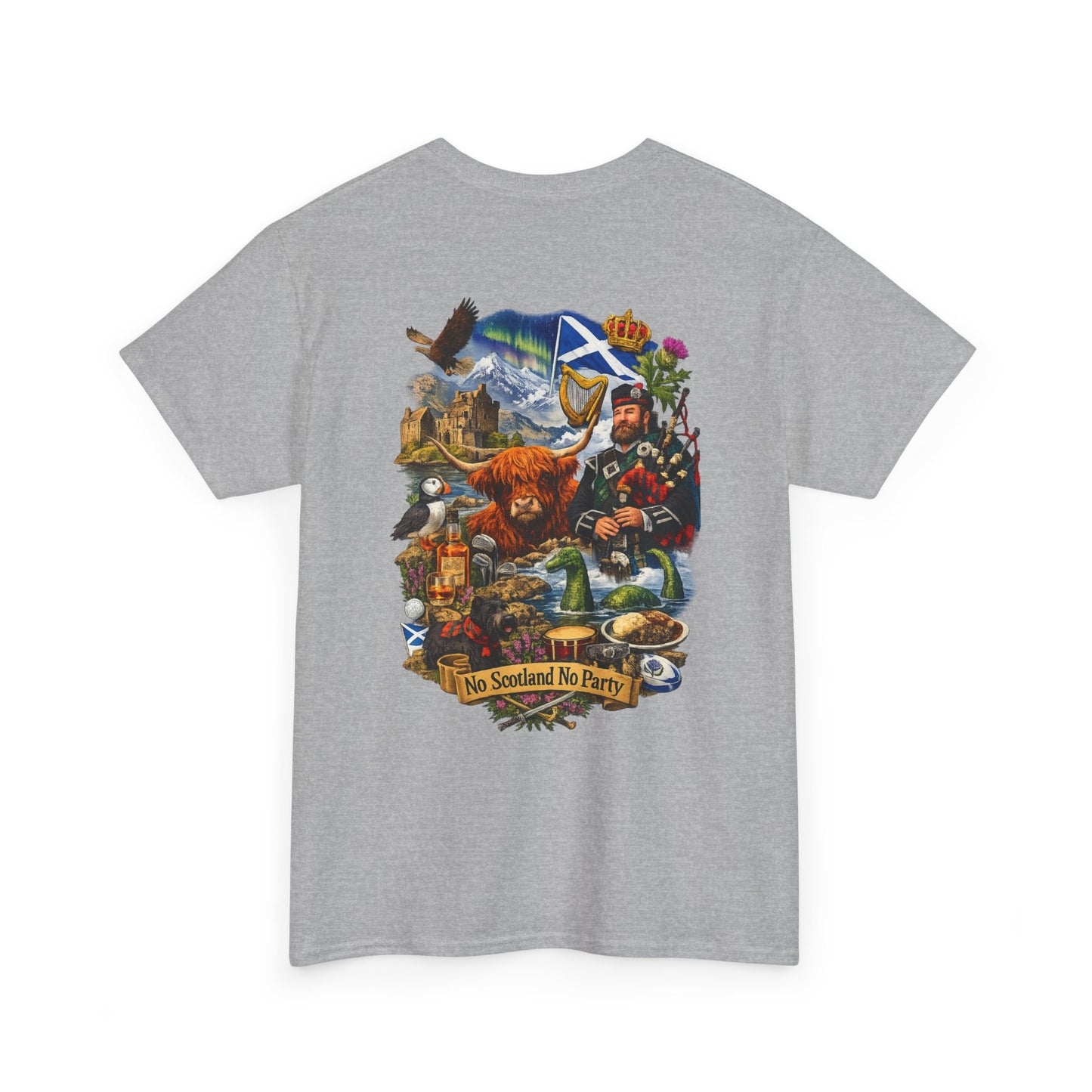 Scotland Collage T-Shirt — "No Scotland No Party" Scottish Heritage Tee