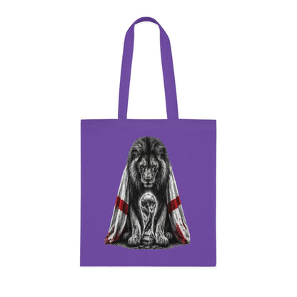 England Lion Tote Bag – Protective Lion Illustration Cotton Tote