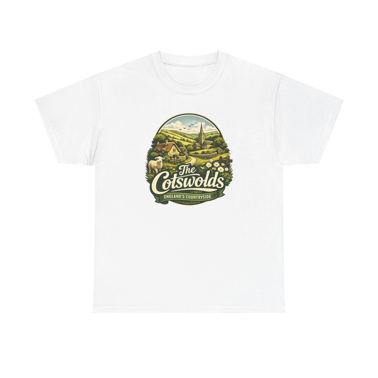 Cotswolds Vintage Landscape T‑Shirt — The Cotswolds Countryside Tee