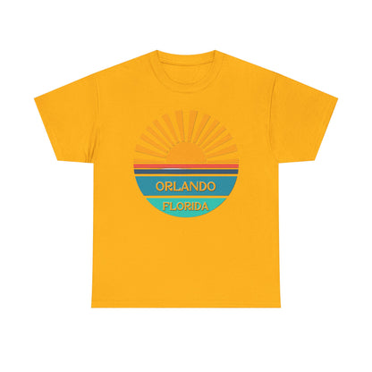 Orlando Florida Sunset T-Shirt – Retro Sunburst Vacation Tee
