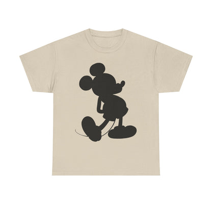 Mickey Mouse Silhouette Graphic Tee — Retro Cartoon Shadow T-Shirt
