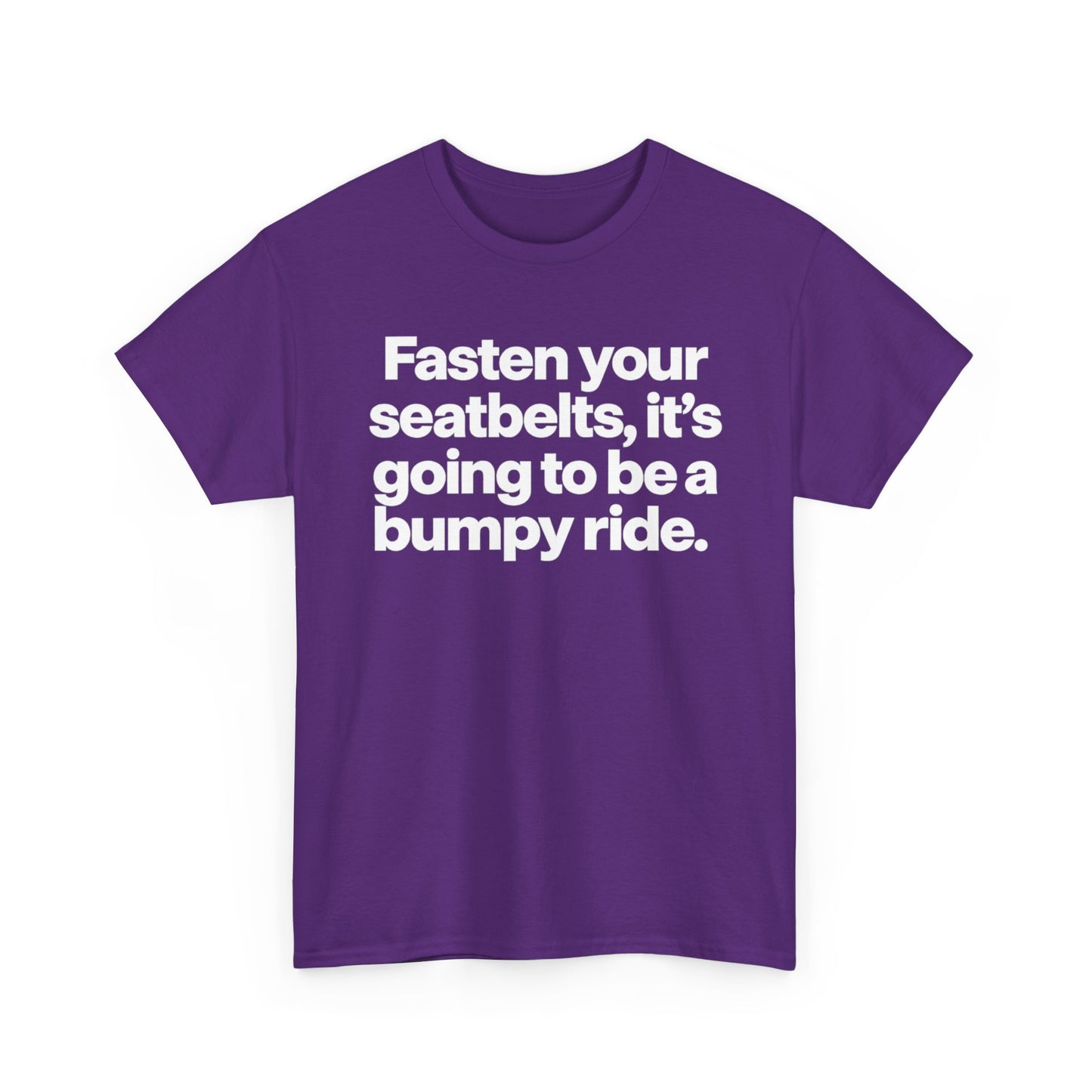 Fasten Your Seatbelts Tee — 'Fasten your seatbelts, it's going to be a bumpy ride.' Graphic T‑Shirt