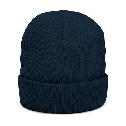 United Embroidered Ribbed Beanie — Cozy Knit Winter Hat