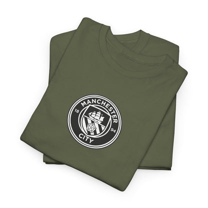 Man City Unofficial T-Shirt — Vintage Crest Logo Tee (Small Chest Emblem)