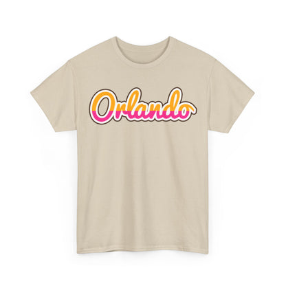Orlando Retro Script Tee — Vintage Sunset City Souvenir Shirt