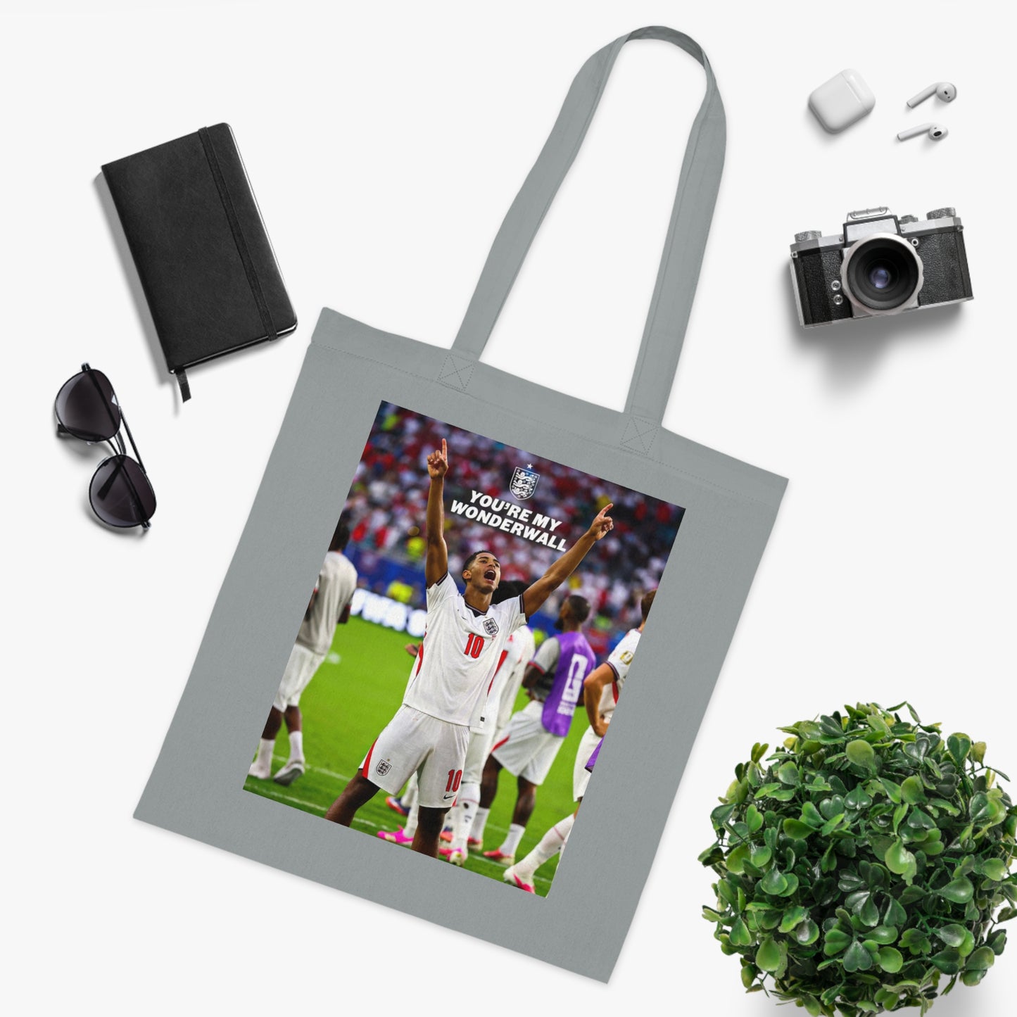 Jude Bellingham England Celebration Cotton Tote — "You're My Wonderwall" Stadium Photo Bag