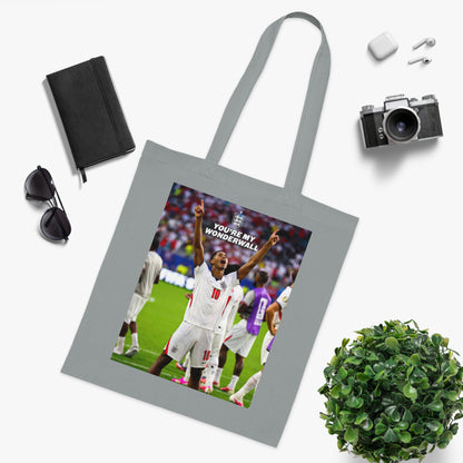 Jude Bellingham England Celebration Cotton Tote — "You're My Wonderwall" Stadium Photo Bag