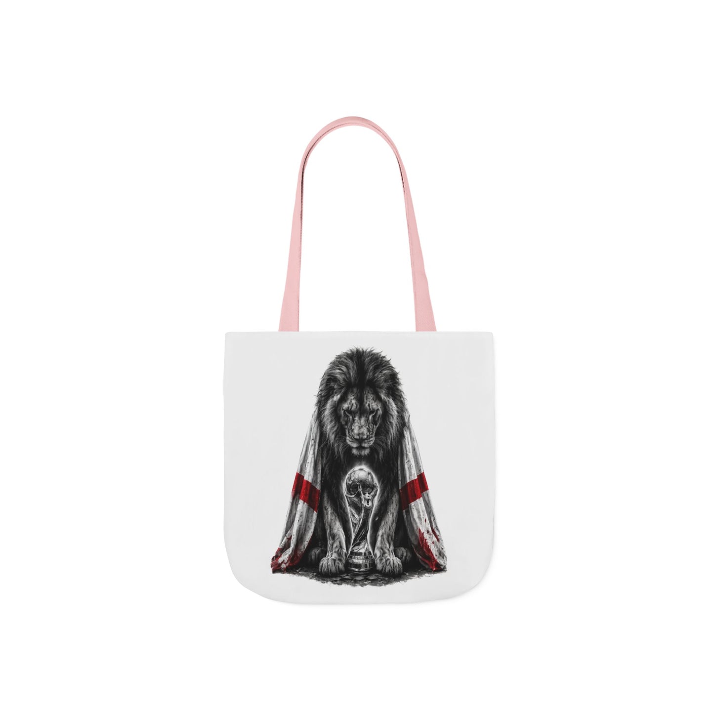 England Lion Guardian Canvas Tote — Protective Lion & Cub Illustration Tote Bag