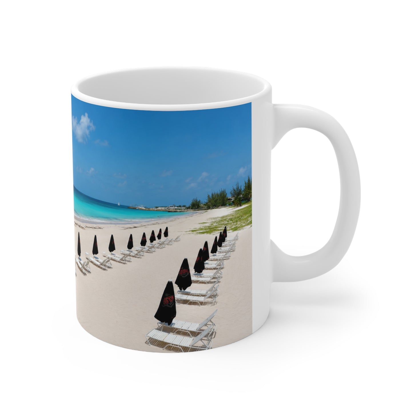 Barbados Beachfront Coffee Mug – Tropical Ocean Scene Ceramic Mug (11oz, 15oz)