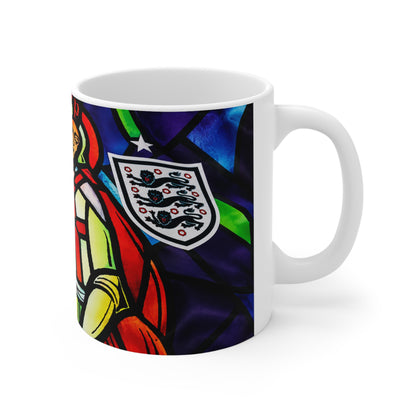England St George Stained Glass Saint Ceramic Coffee Mug — 11oz & 15oz