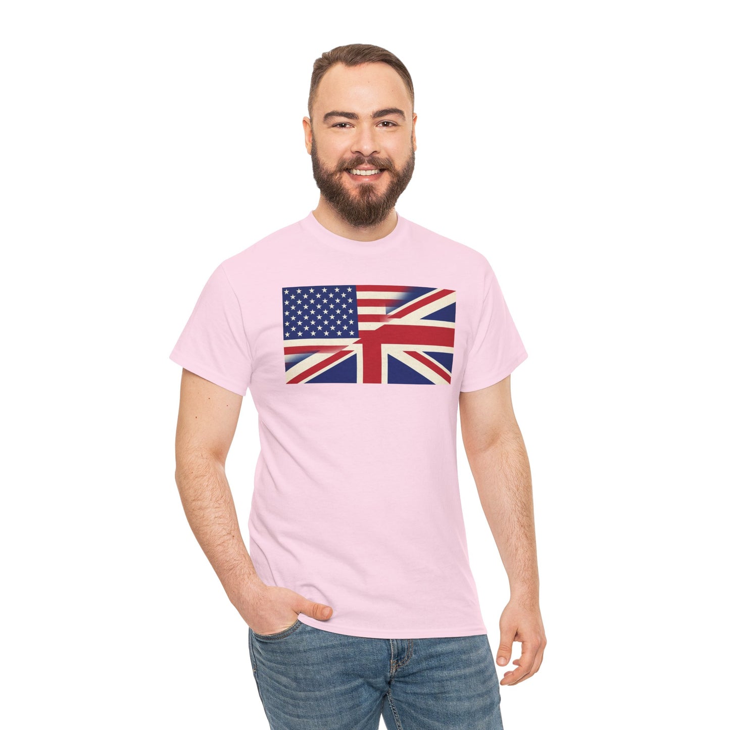 USA-UK Flag Graphic Tee — American British Union Jack Mashup T-Shirt