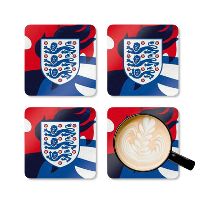 England Football Crest Cork Coaster Set – 3 Lions Drink Coasters