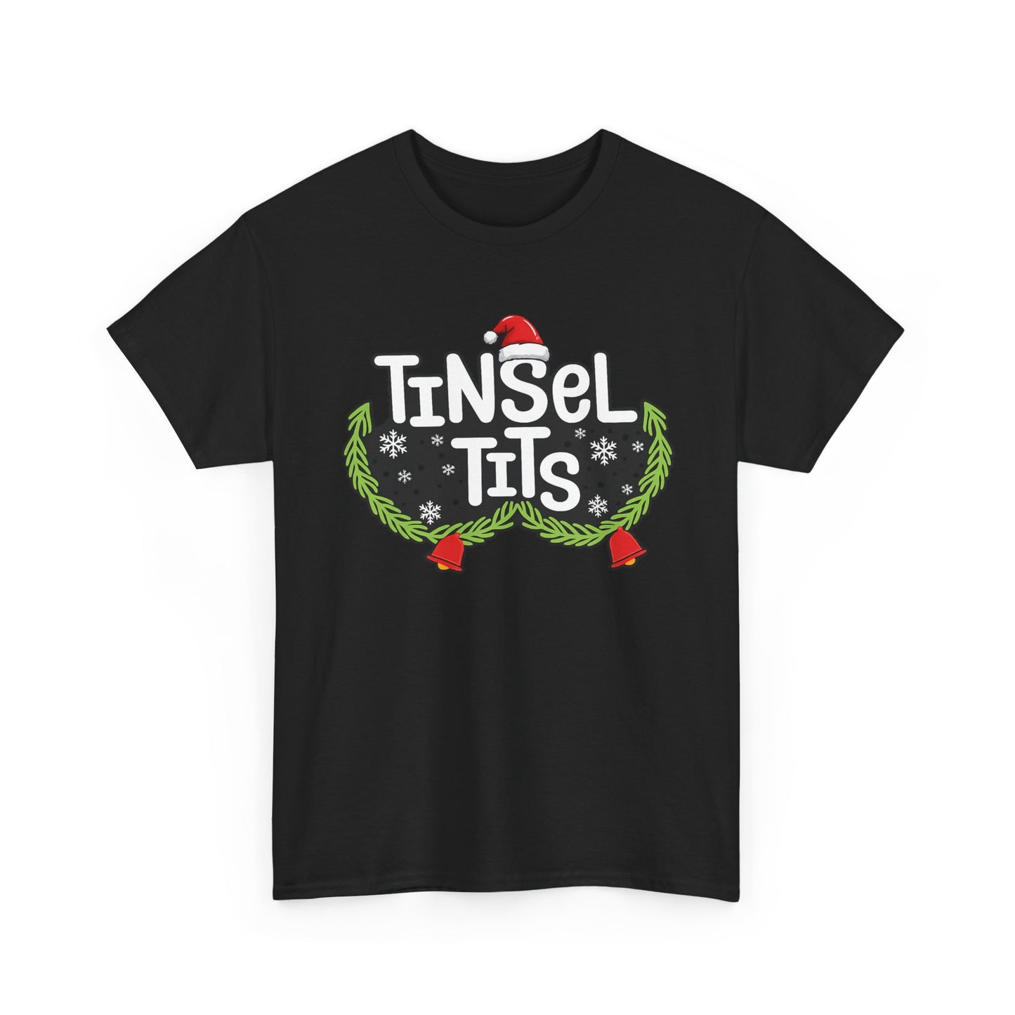 T-Shirt — "Tinsel Tits" Funny Christmas Wreath Holiday Tee