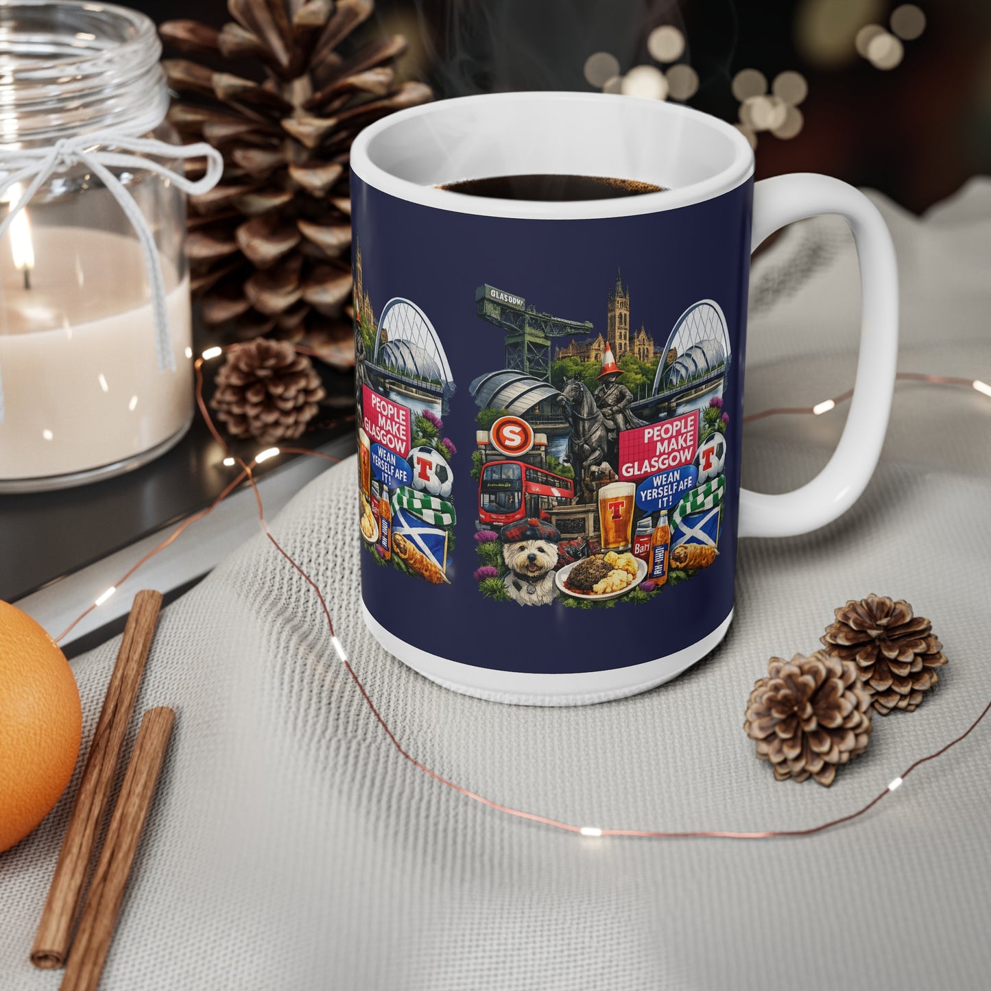 Glasgow Landmarks Ceramic Mug — People Make Glasgow Collage, 11oz & 15oz