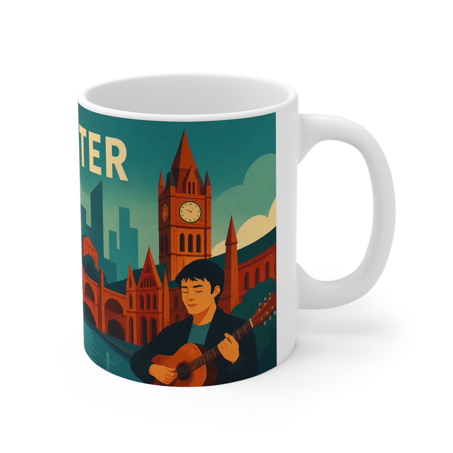 Manchester Vintage Travel Poster Coffee Mug — Bee & Tram 11oz/15oz