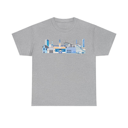 Manchester City Skyline Tee — Minimal Blue Urban Landscape T‑Shirt