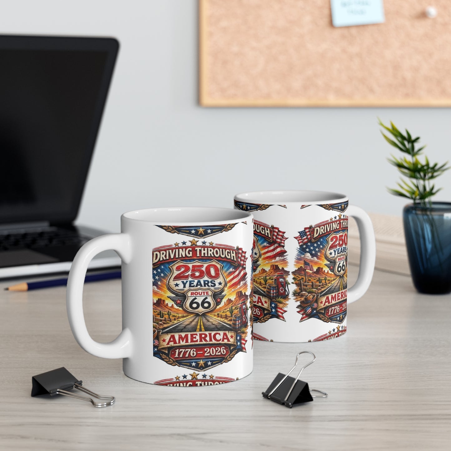 Route 66 250 Years America Mug – 1776-2026 Commemorative Ceramic Coffee Cup (11oz/15oz)