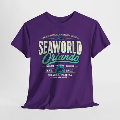SeaWorld Orlando Graphic Tee — Retro Explore Inspire Connect Vacation Shirt