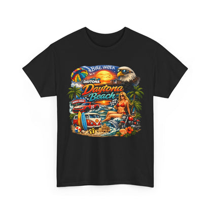 Daytona Beach Vintage Surf T-Shirt — Retro Sunset Palm Beach Tee