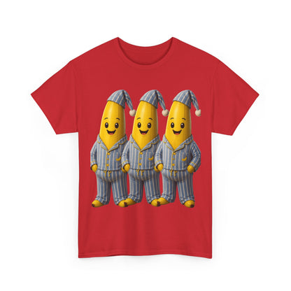 Bananas in Pyjamas – Three Smiling Bananas in Striped Pajamas Graphic T-Shirt