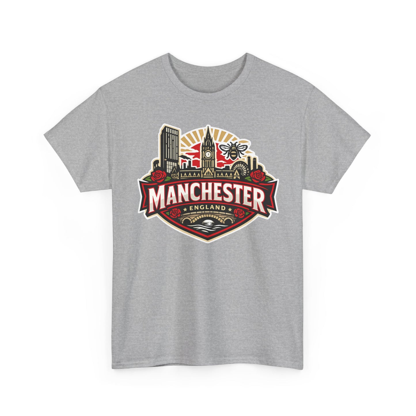 Manchester England Skyline T-Shirt — Vintage City Crest Tee