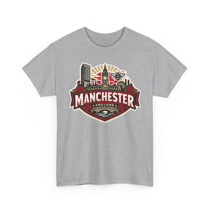 Manchester England Skyline T-Shirt — Vintage City Crest Tee