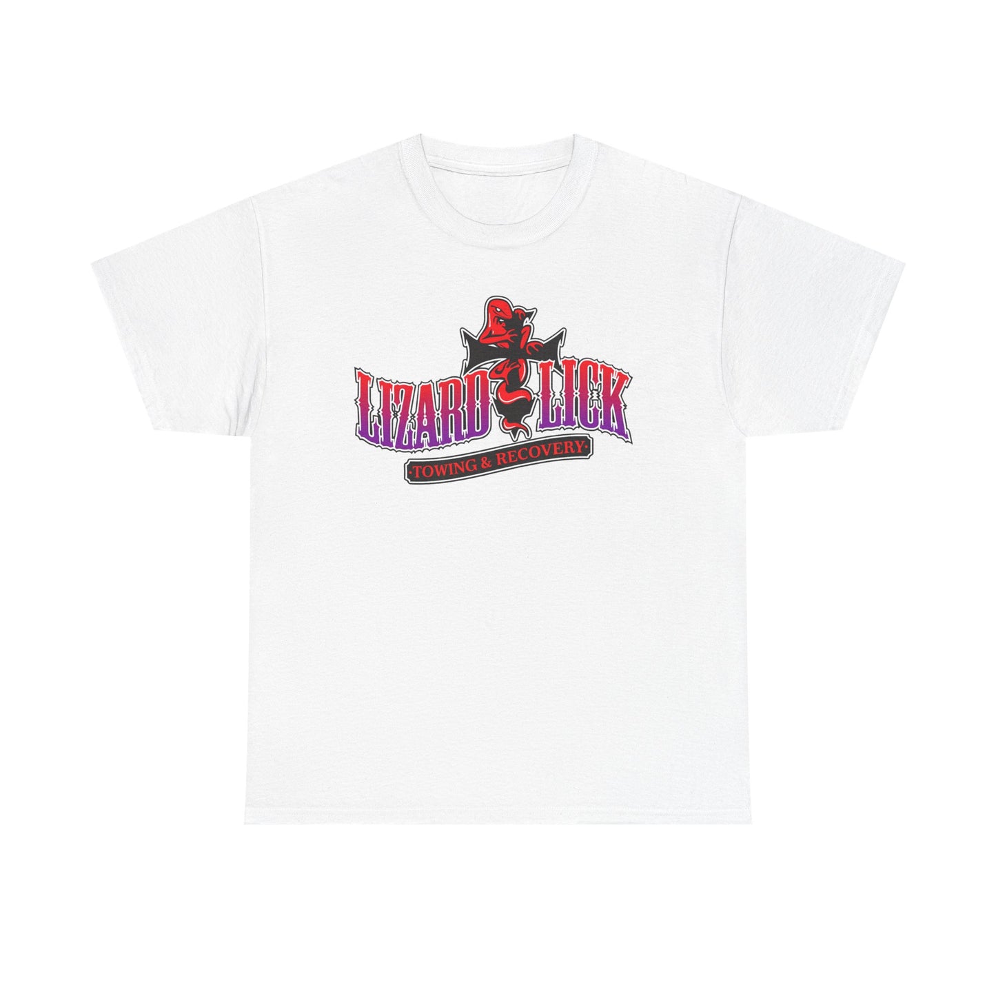 Lizard Lick T-Shirt — Retro Neon Logo Tee with Lizard & Cowboy Graphic