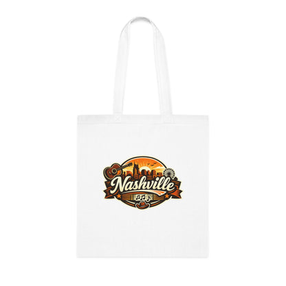 Nashville Retro Badge Tote Bag — Music City Souvenir Cotton Tote