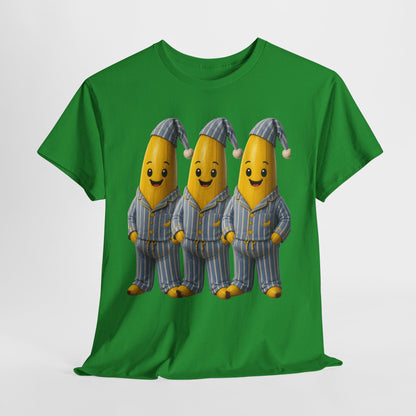 Bananas in Pyjamas – Three Smiling Bananas in Striped Pajamas Graphic T-Shirt