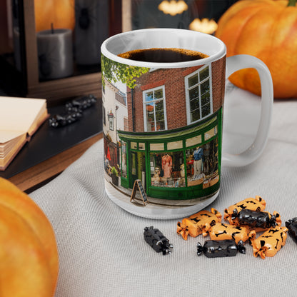Richmond Ted Lasso English Pub Street Scene Mug — Ceramic Coffee Cup (11oz & 15oz)