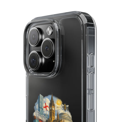 Manchester Landmark Clear Phone Case — Cityscape Collage Design
