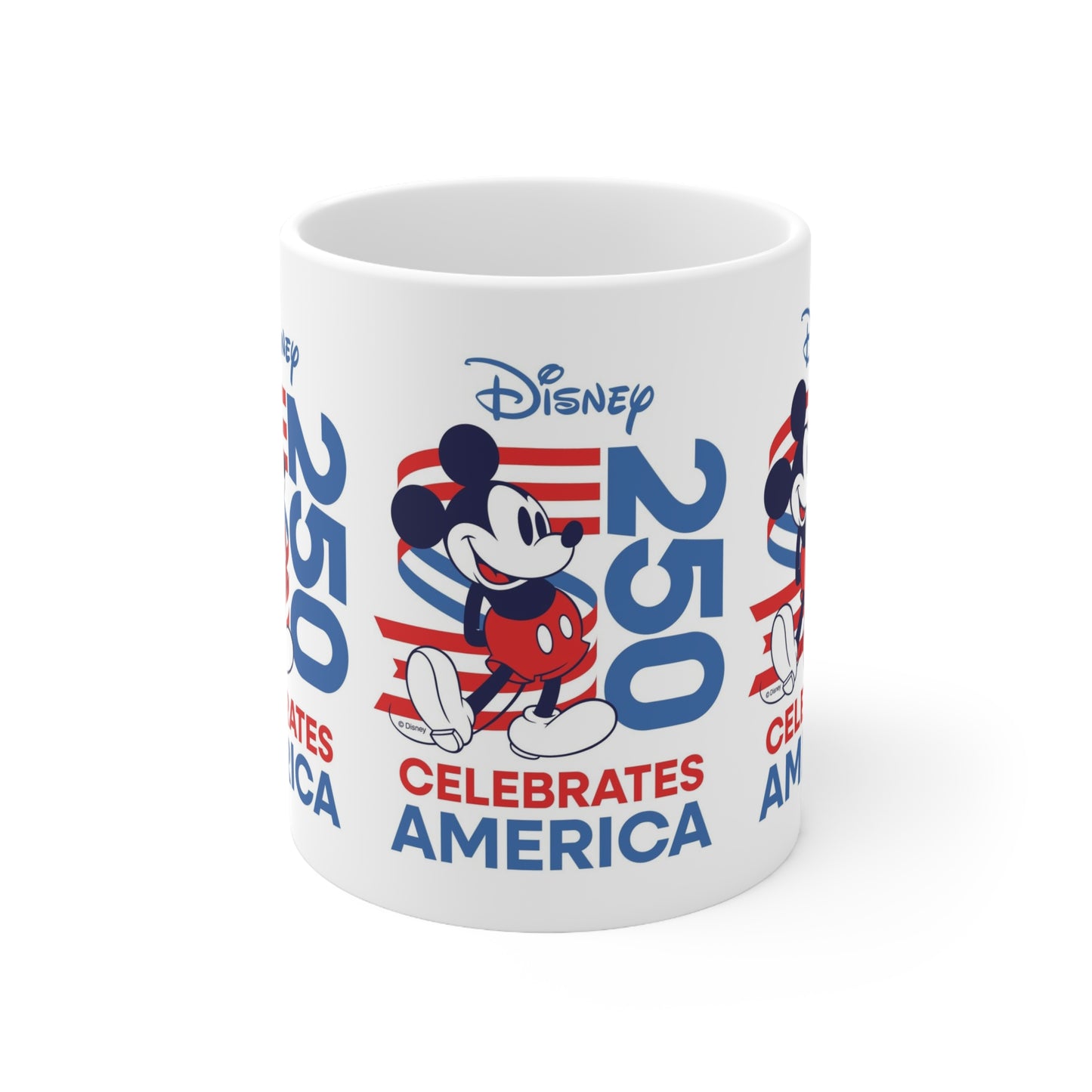 Mickey Mouse 250 Celebrates America Ceramic White Coffee Mug — 11oz & 15oz