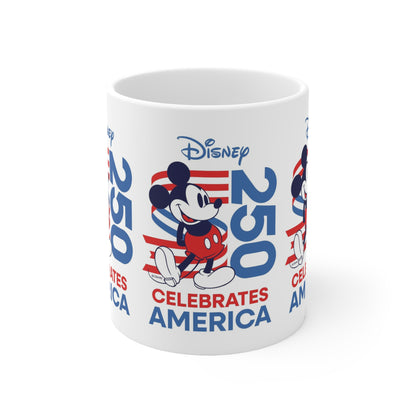 Mickey Mouse 250 Celebrates America Ceramic White Coffee Mug — 11oz & 15oz