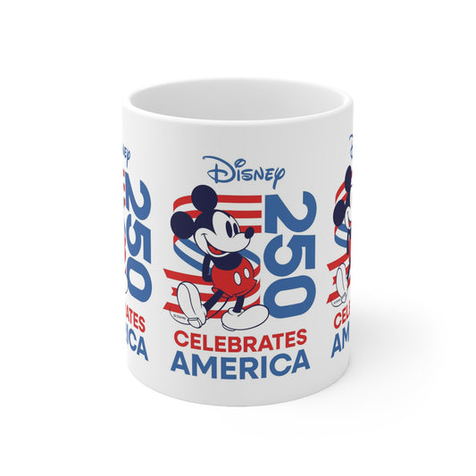 Mickey Mouse 250 Celebrates America Ceramic White Coffee Mug — 11oz & 15oz