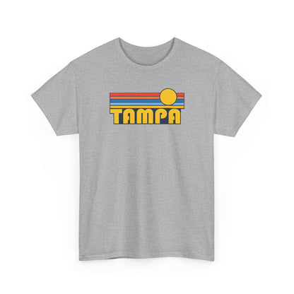 Tampa Retro Sunset T-Shirt — Vintage 70s Striped Beach Tee