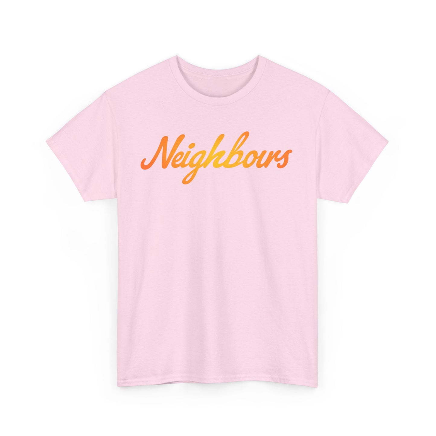 Neighbours Script T‑Shirt — Retro Orange Neighborhood Tee
